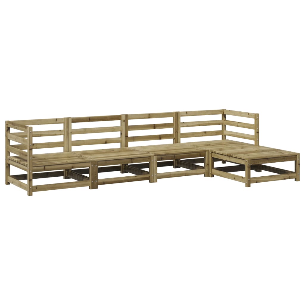 Salon de jardin 5 pcs bois de pin imprégné - XIOS