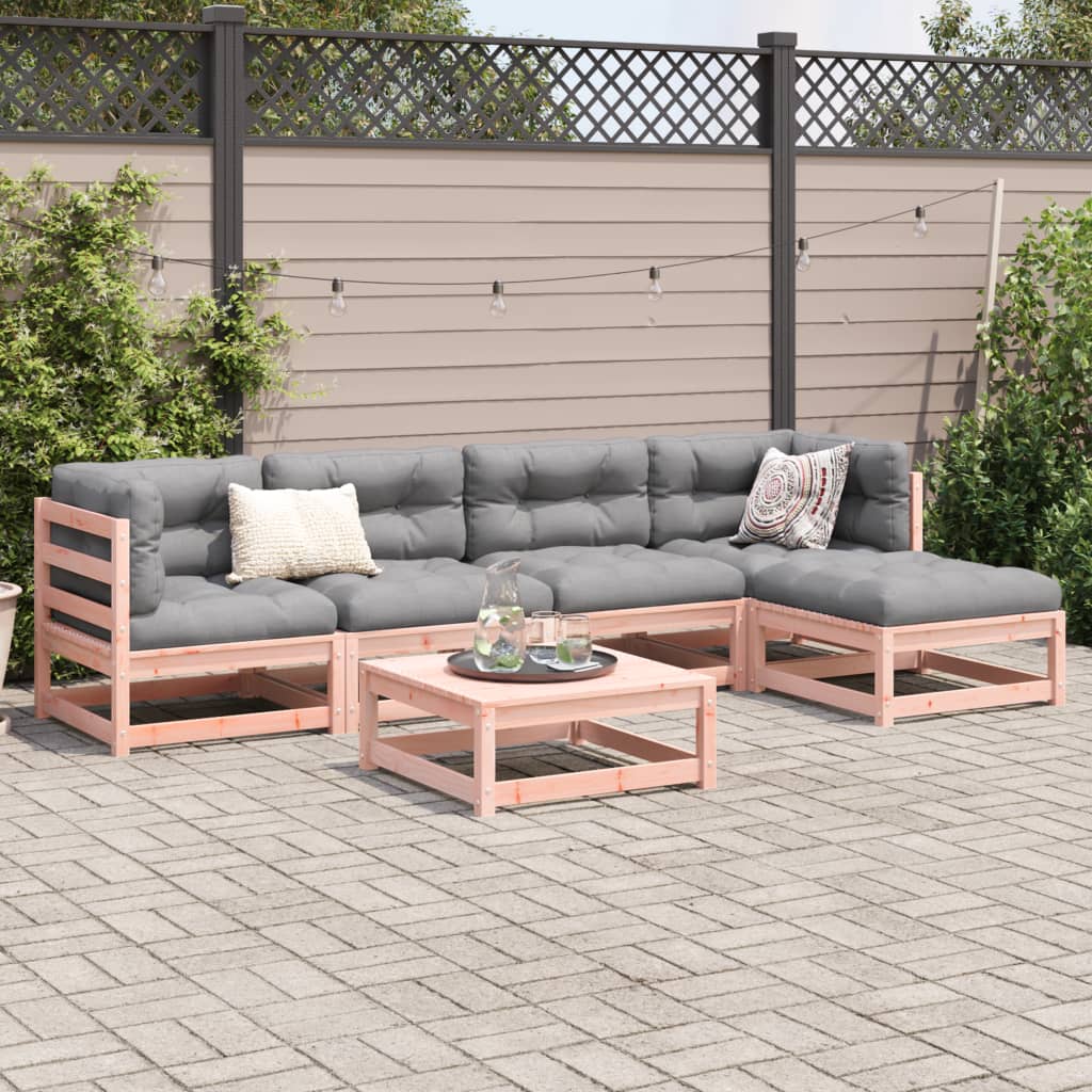 Salon de jardin 6 pcs bois massif sapin de douglas - XIOS