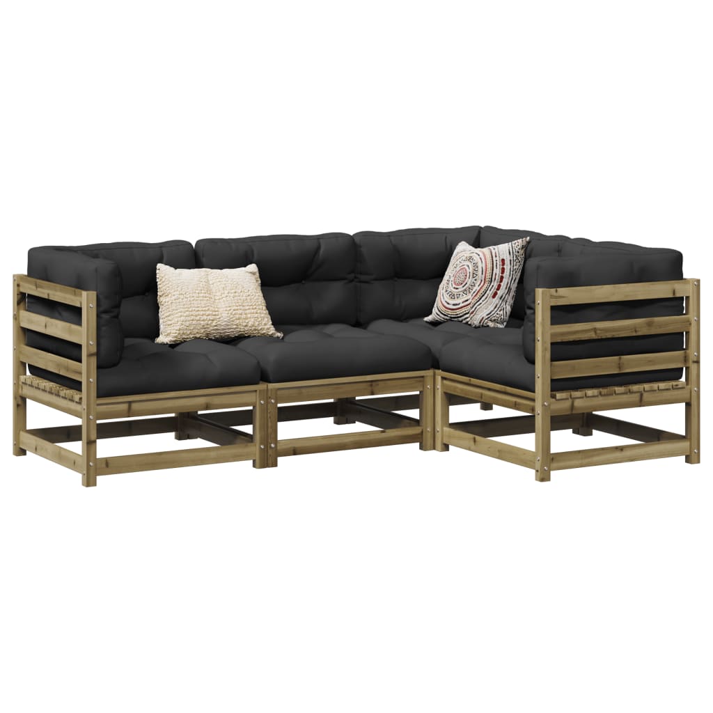 Salon de jardin 4 pcs bois de pin imprégné - XIOS