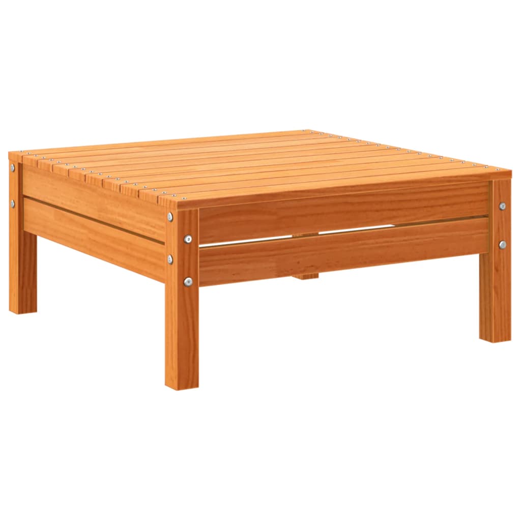 Salon de jardin 5 pcs avec coussins cire marron bois pin massif
