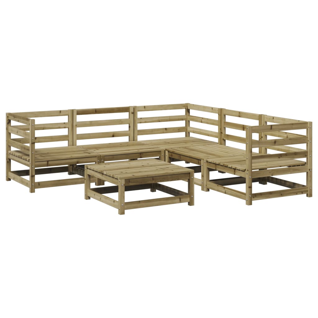 Salon de jardin 6 pcs bois de pin imprégné - XIOS