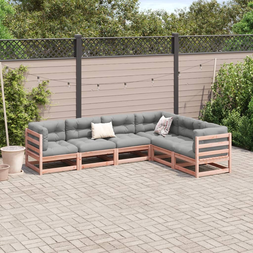 Salon de jardin 6 pcs bois massif sapin de douglas - XIOS