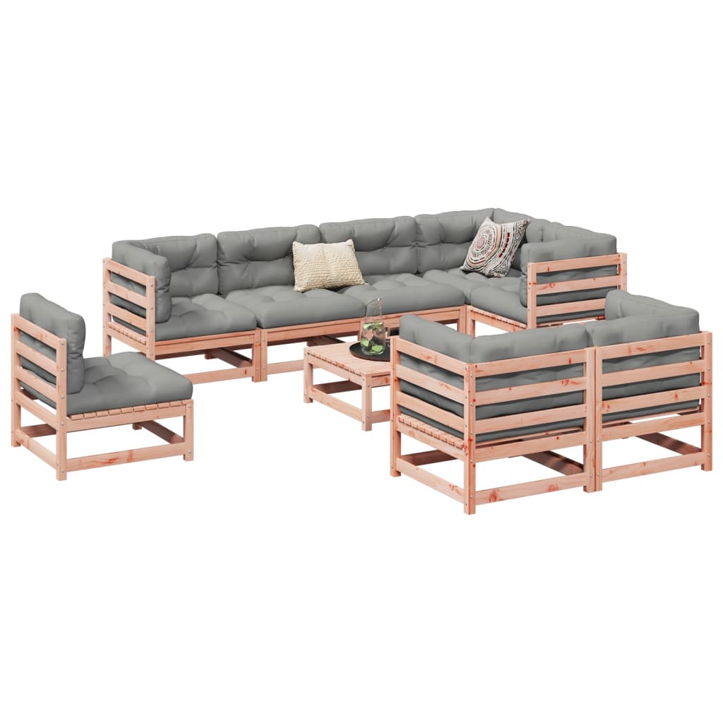 Salon de jardin 9 pcs bois massif sapin de douglas - XIOS