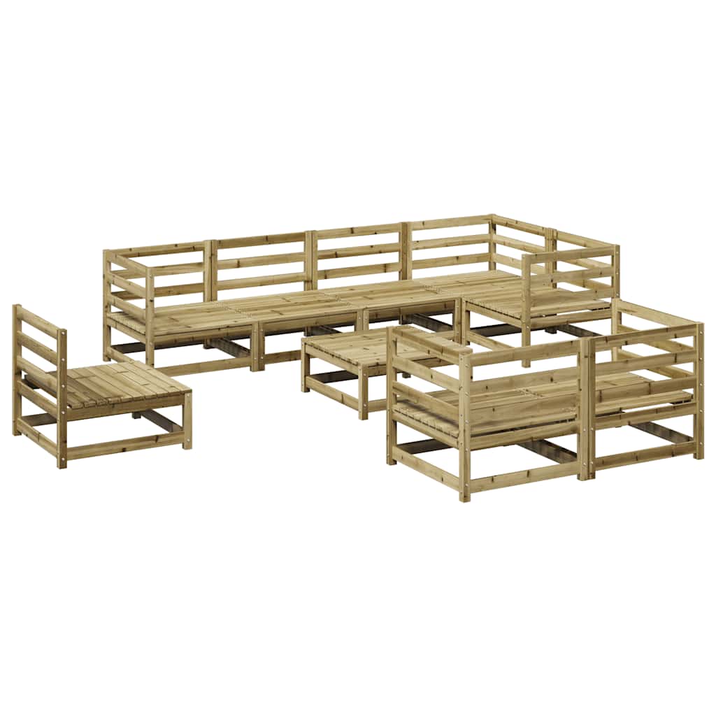 Salon de jardin 9 pcs bois de pin imprégné - XIOS