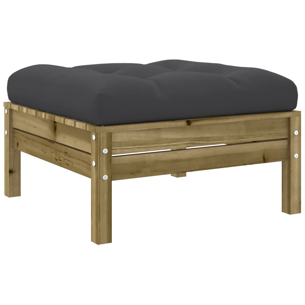 Salon de jardin 6 pcs avec coussins bois de pin imprégné - XIOS