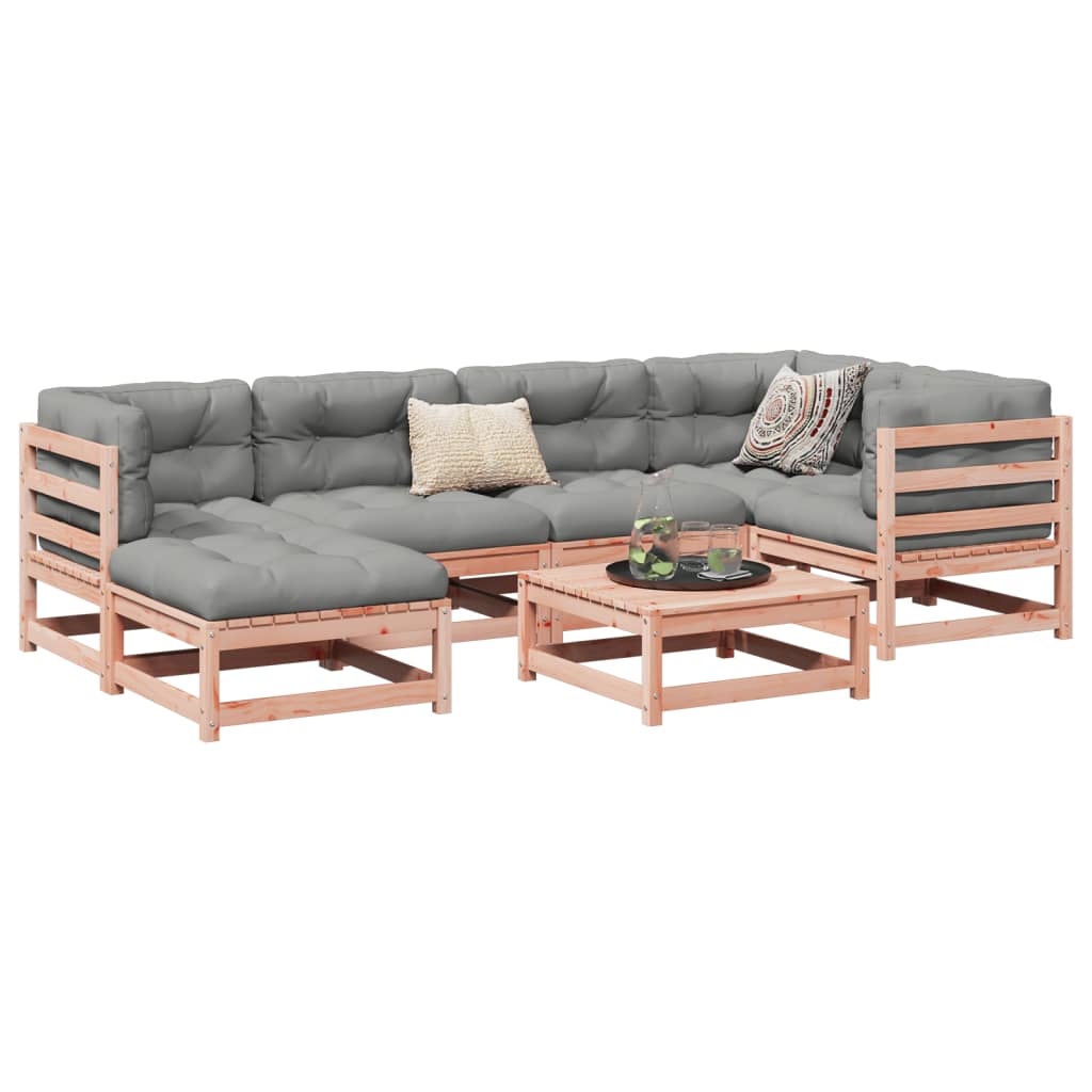Salon de jardin 7 pcs bois massif sapin de douglas - XIOS