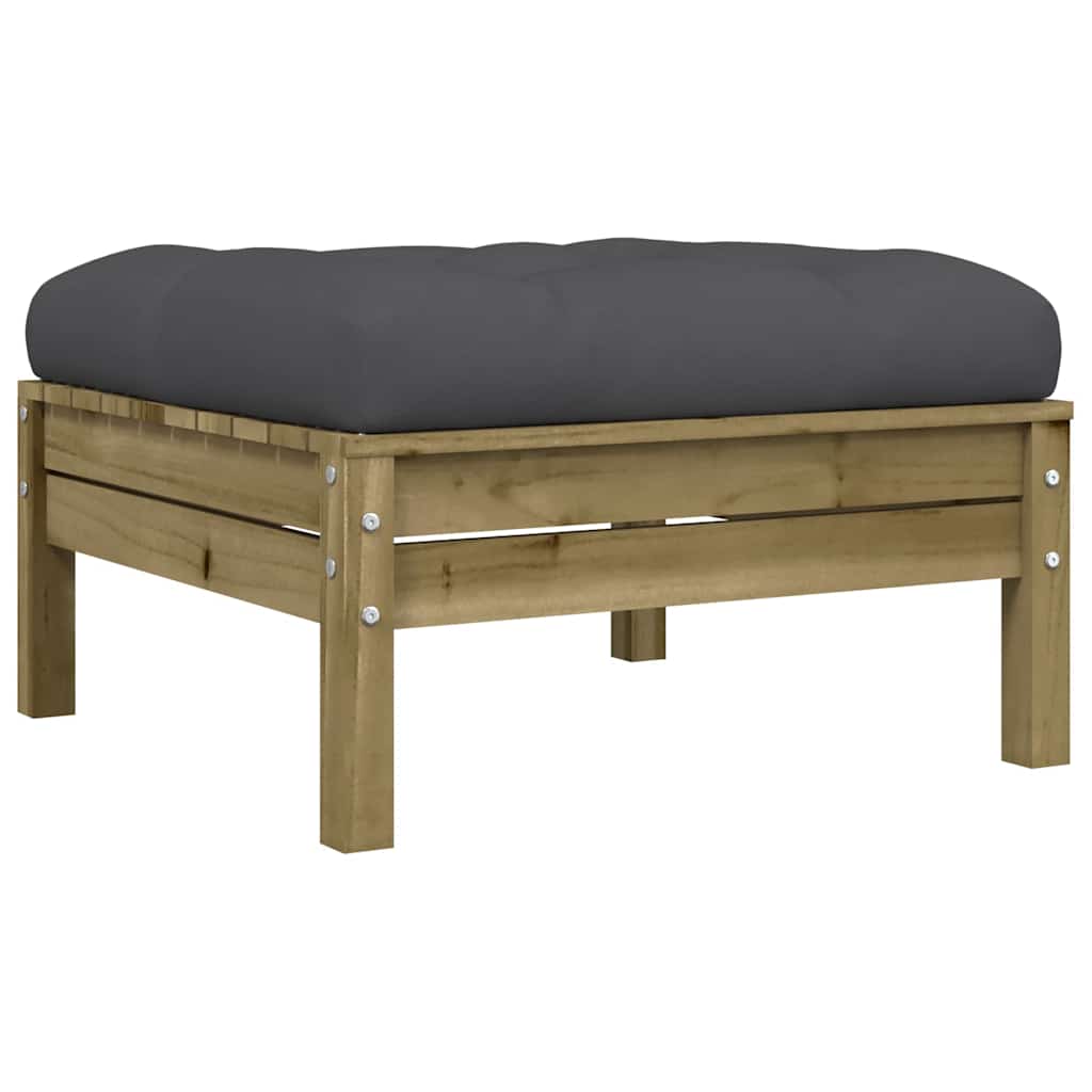 Salon de jardin 7 pcs avec coussins bois de pin imprégné - XIOS