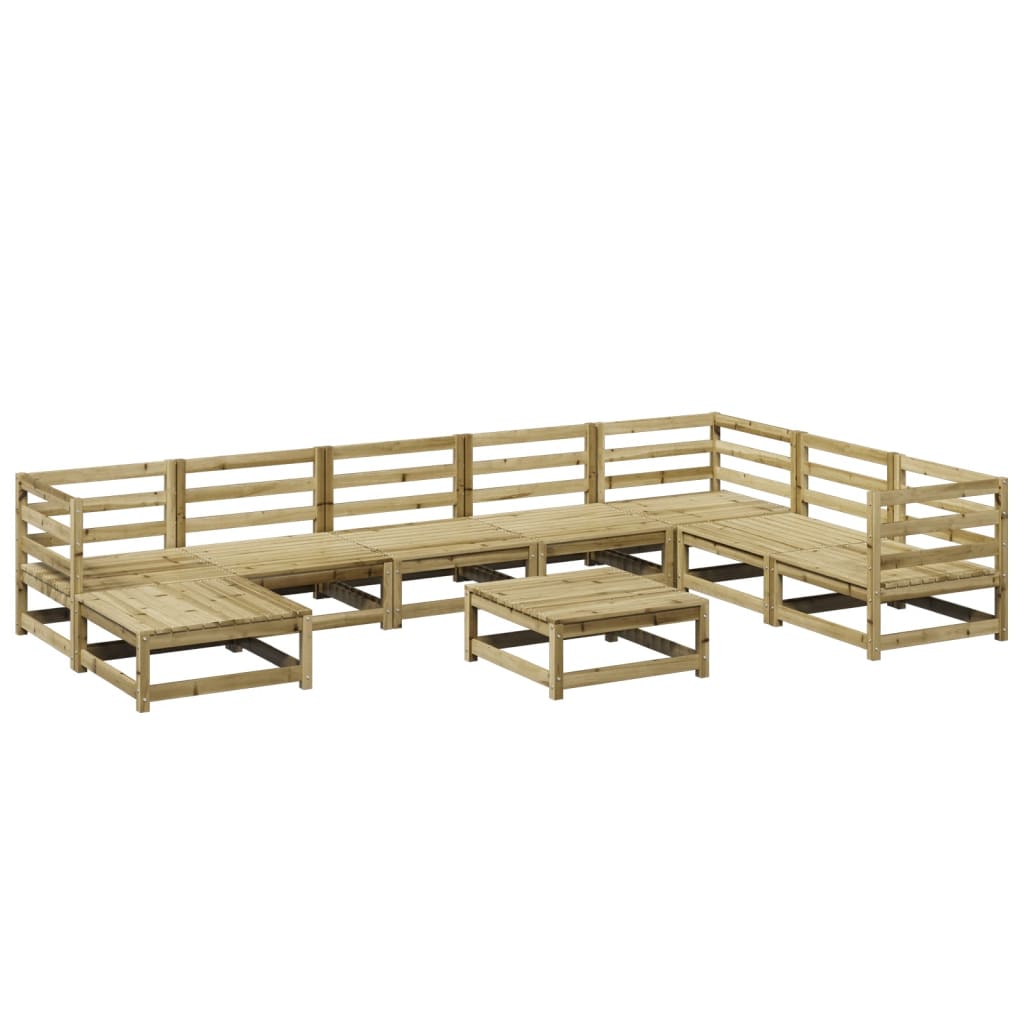 Salon de jardin 9 pcs bois de pin imprégné - XIOS