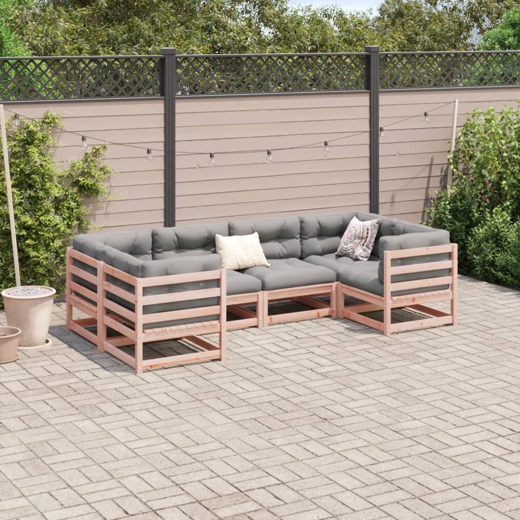 Salon de jardin 6 pcs bois massif sapin de douglas - XIOS