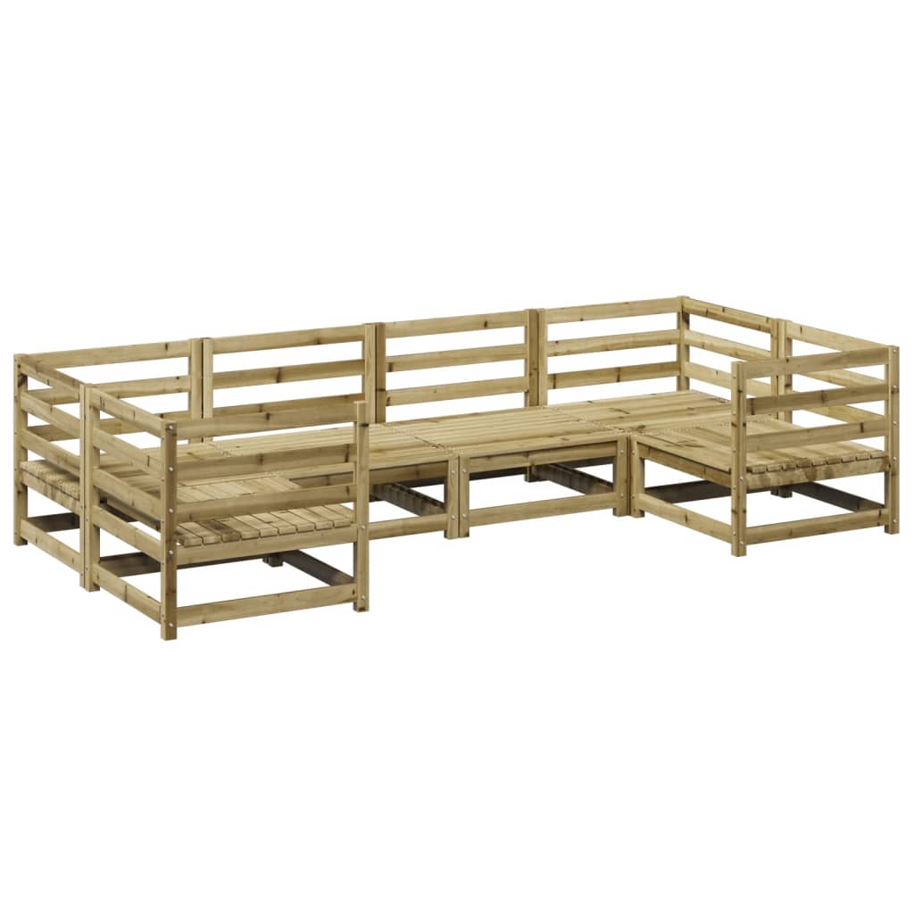 Salon de jardin 6 pcs bois de pin imprégné - XIOS