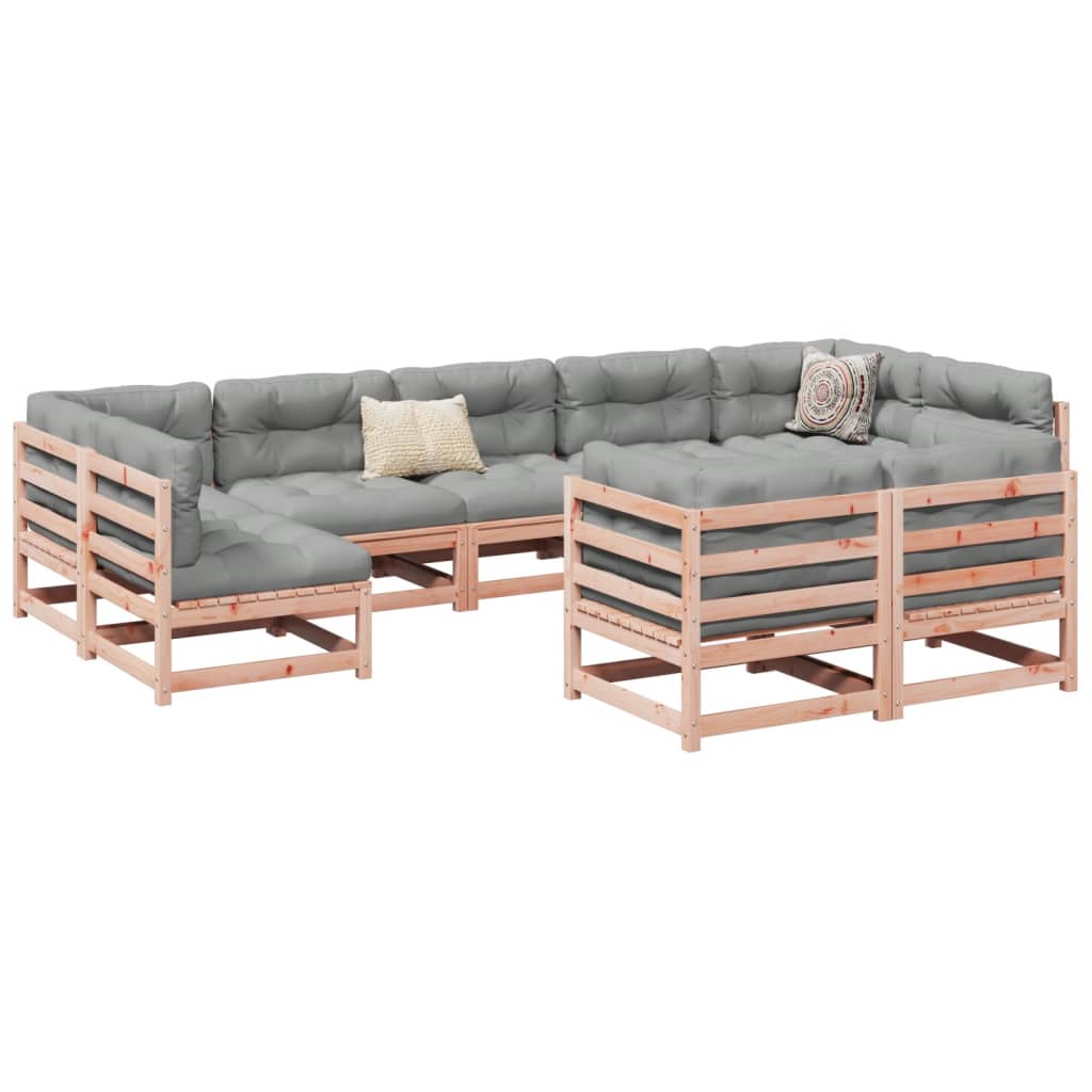 Salon de jardin 9 pcs bois massif sapin de douglas - XIOS