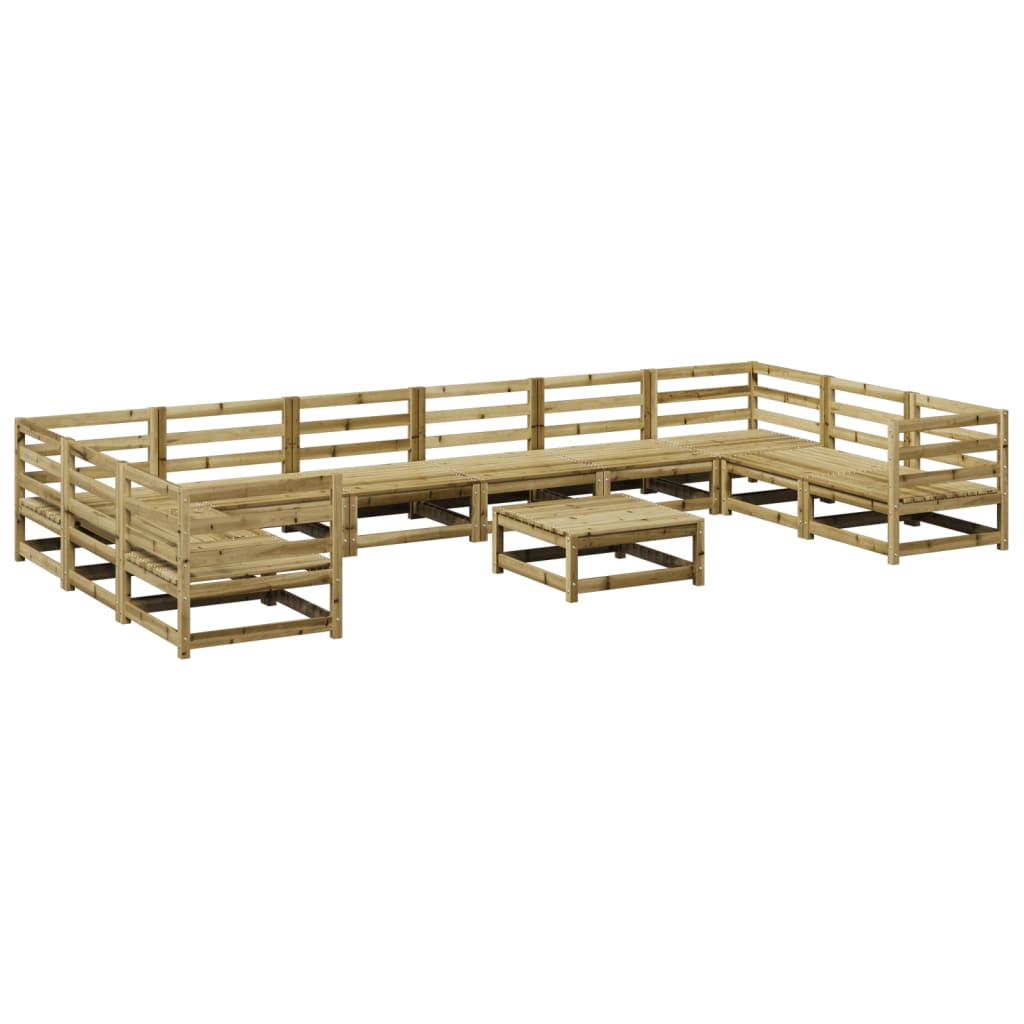 Salon de jardin 11 pcs bois de pin imprégné - XIOS