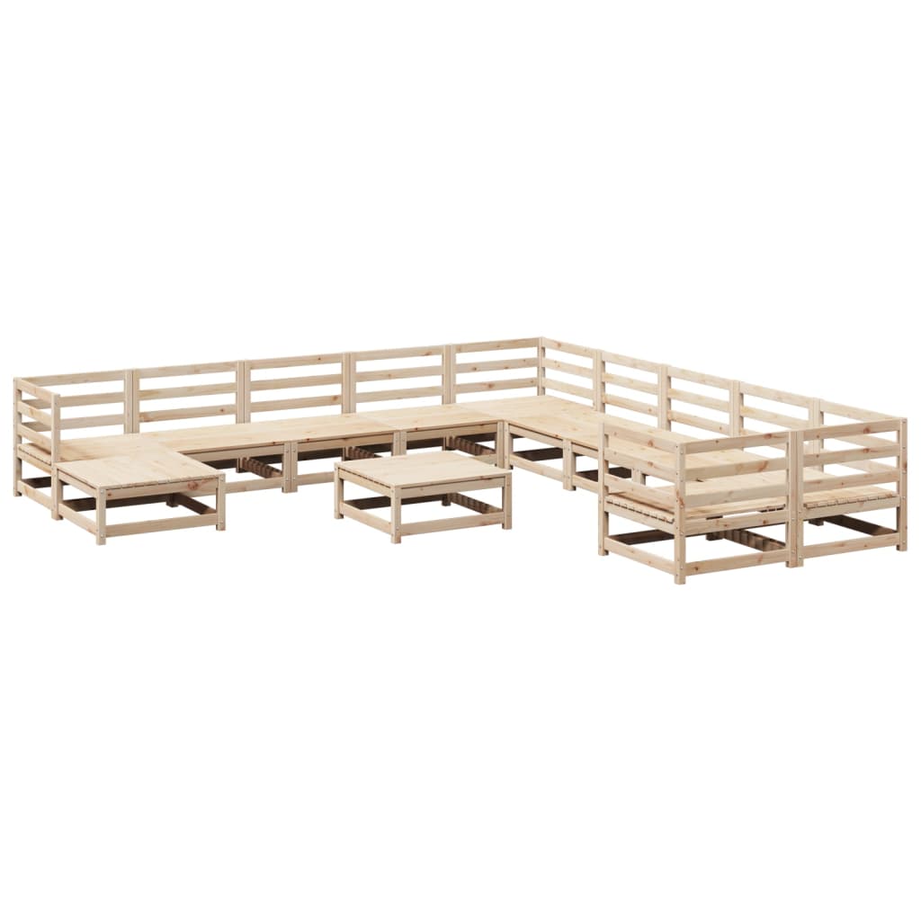 Salon de jardin 12 pcs bois de pin massif - XIOS