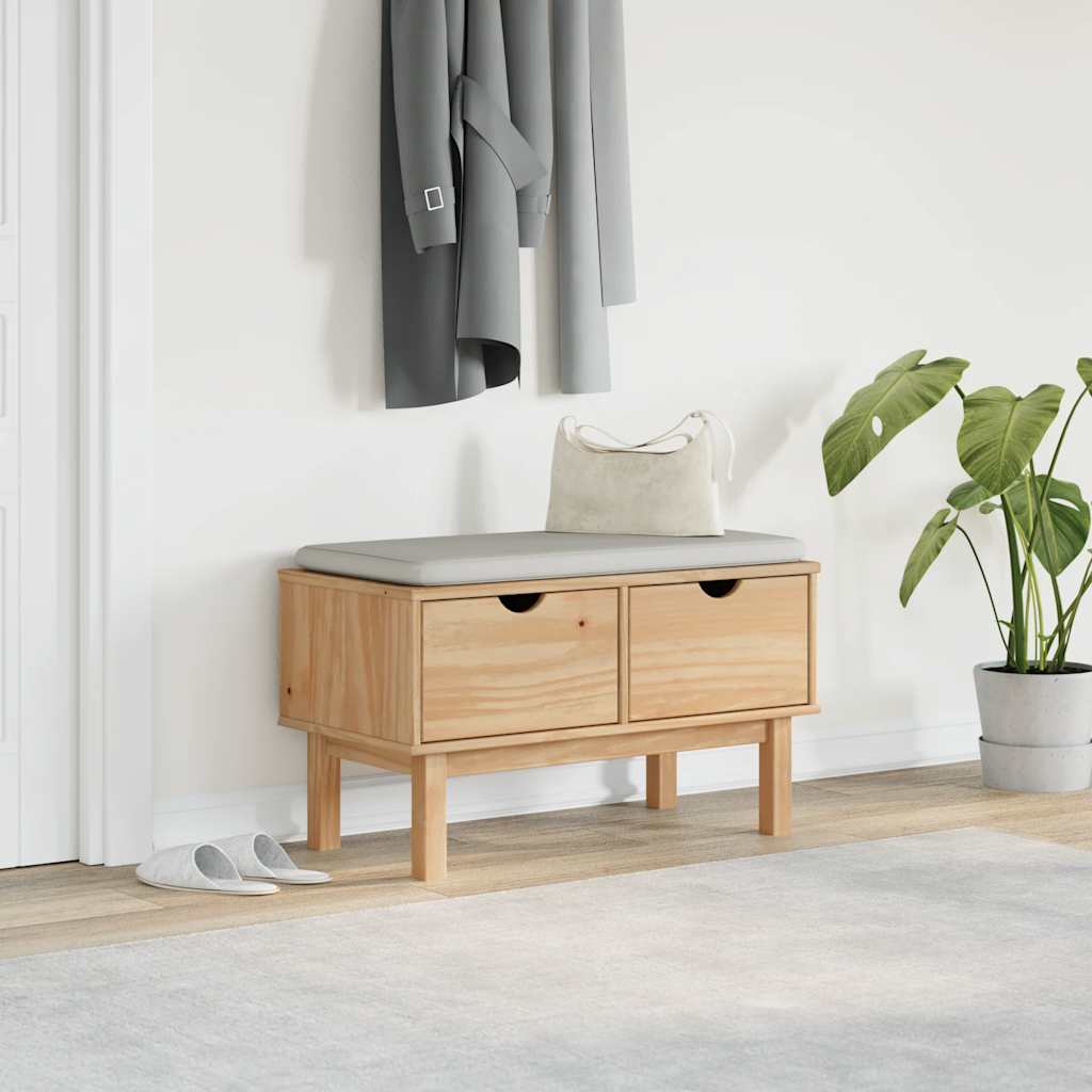 Banc de couloir OTTA 80x40x45 cm bois de pin massif - XIOS