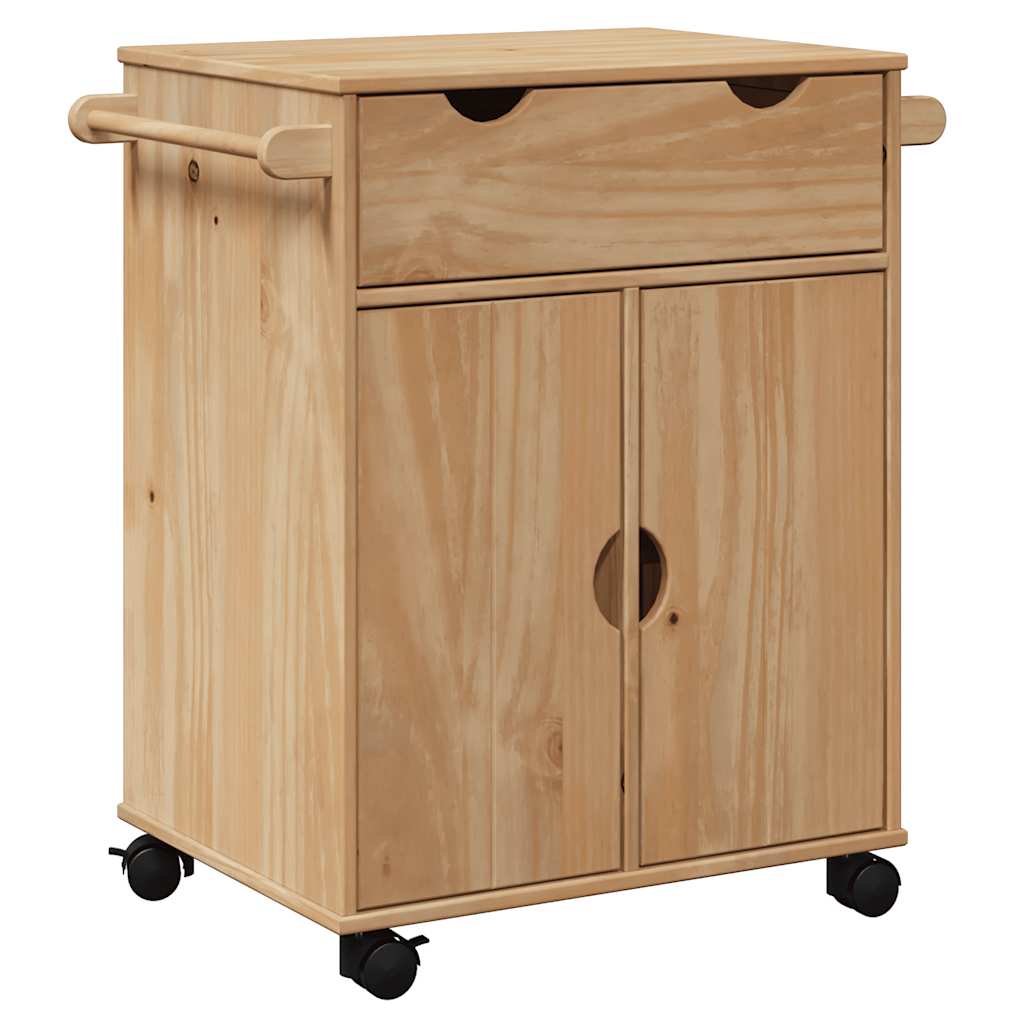 Chariot de cuisine OTTA 59x45x80 cm bois massif de pin - XIOS