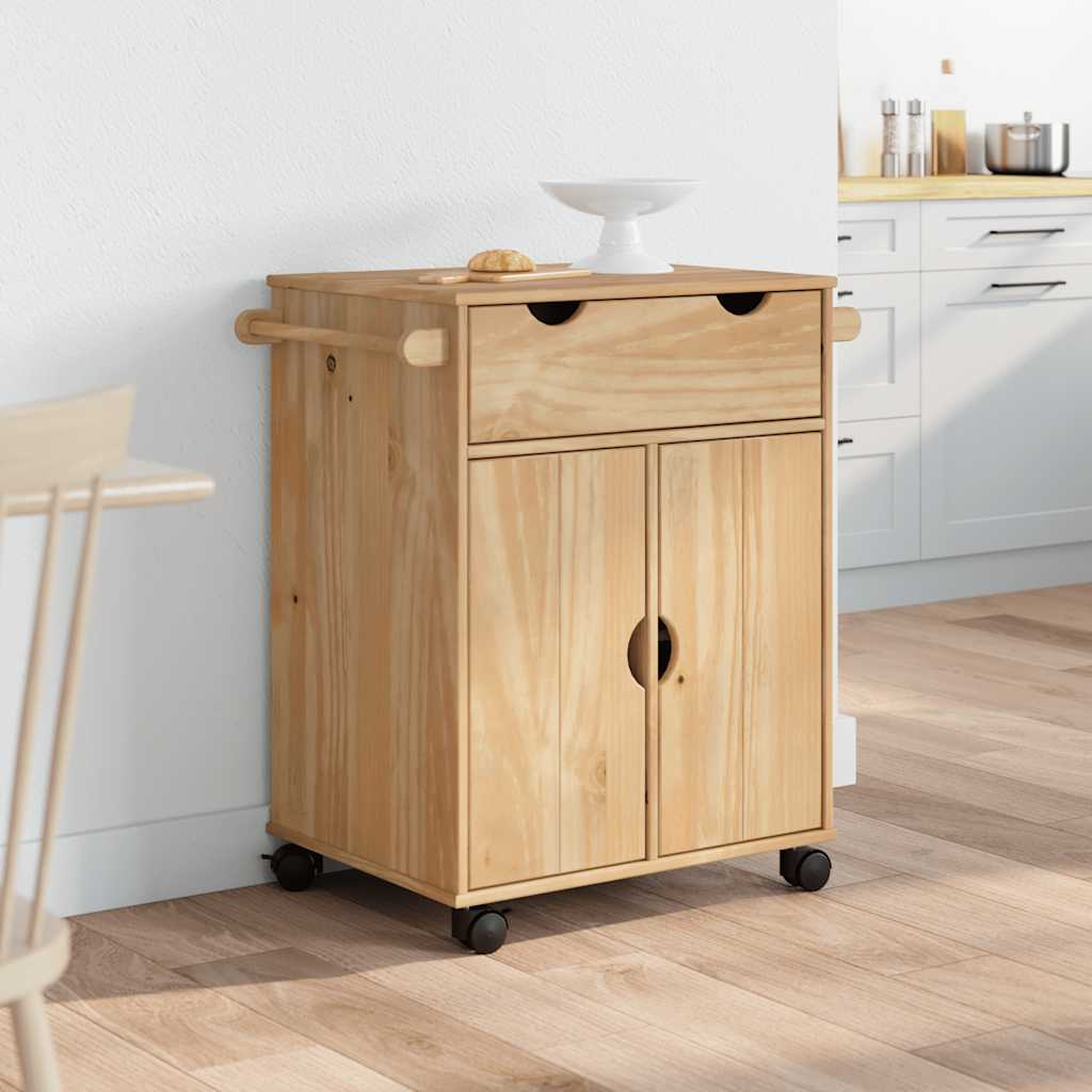 Chariot de cuisine OTTA 59x45x80 cm bois massif de pin - XIOS