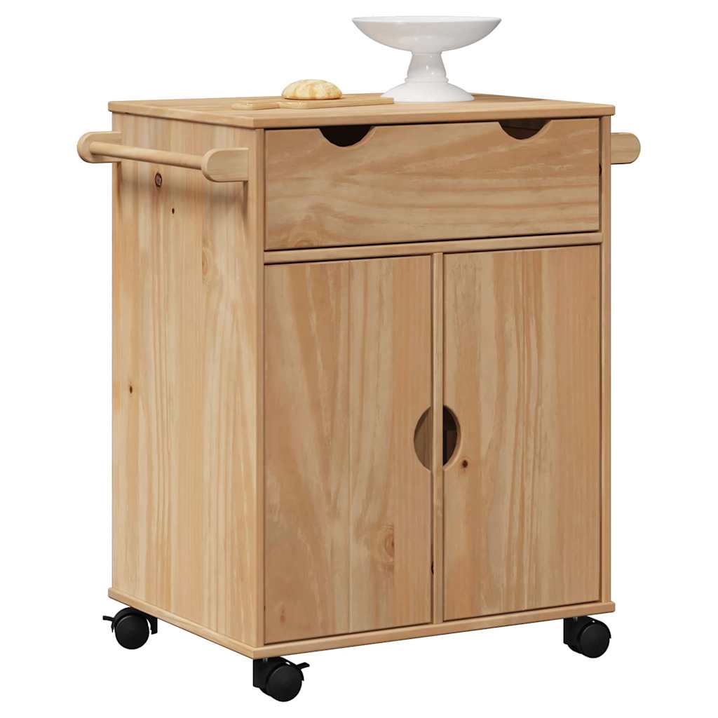 Chariot de cuisine OTTA 59x45x80 cm bois massif de pin - XIOS