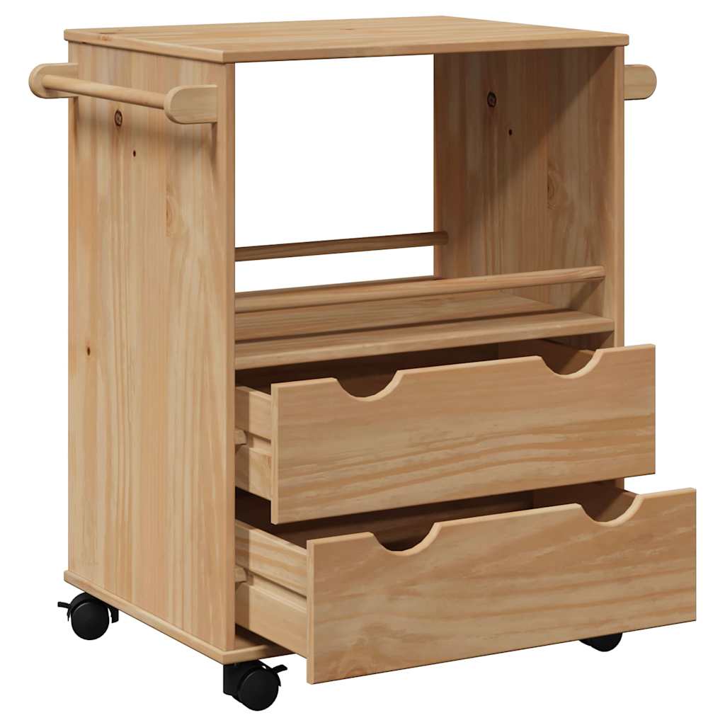 Chariot de cuisine OTTA 59x45x80 cm bois massif de pin - XIOS