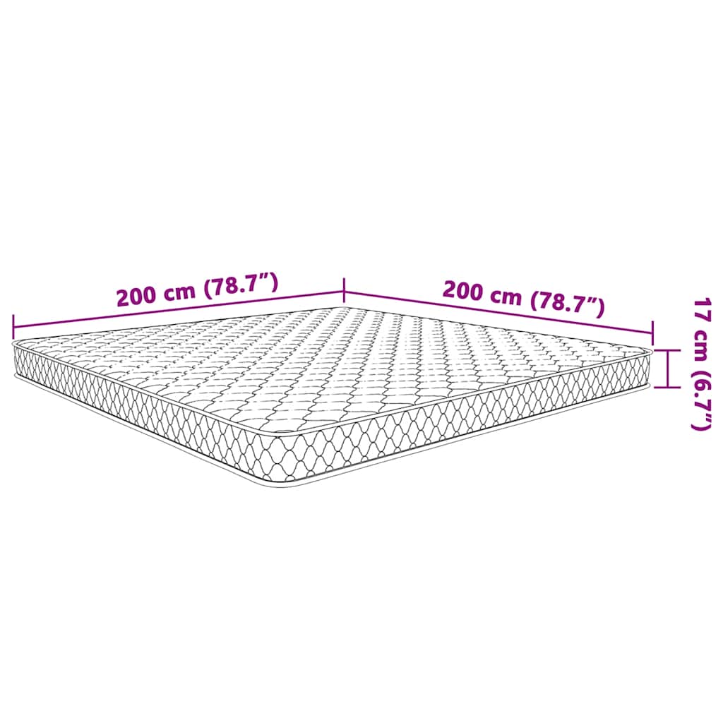 Matelas en mousse à mémoire de forme blanc 200x200x17 cm doux