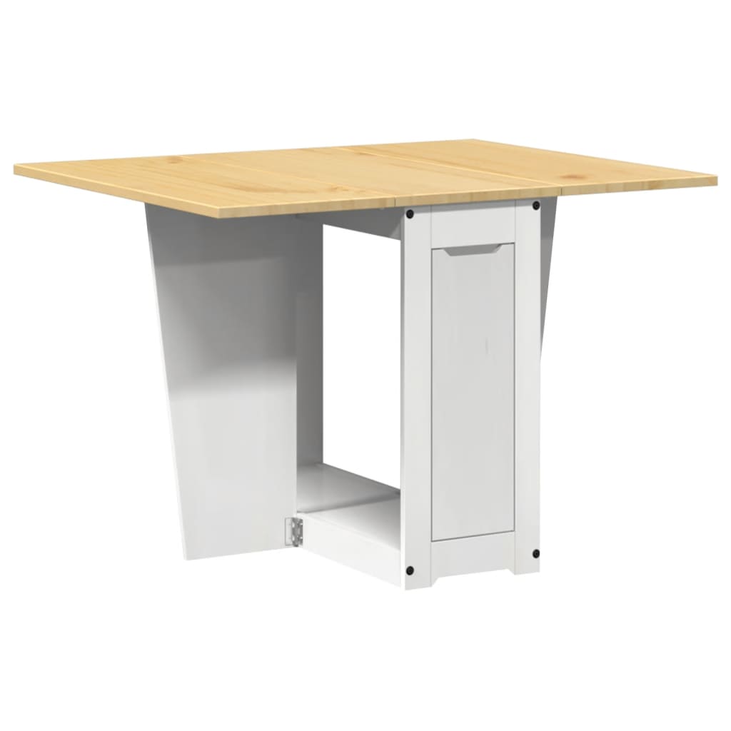 Table à manger papillon pliable Corona blanc bois de pin massif - XIOS