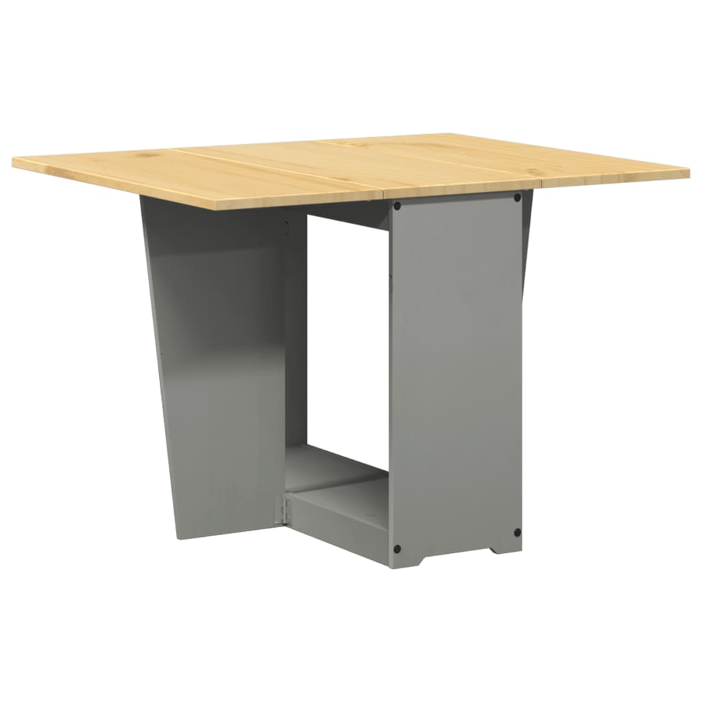 Table à manger papillon pliable Corona gris bois de pin massif - XIOS