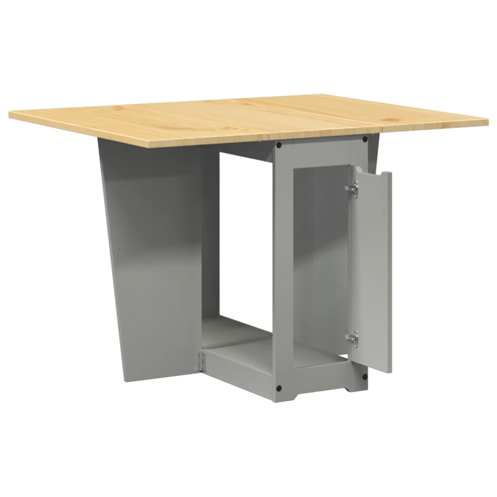 Table à manger papillon pliable Corona gris bois de pin massif - XIOS