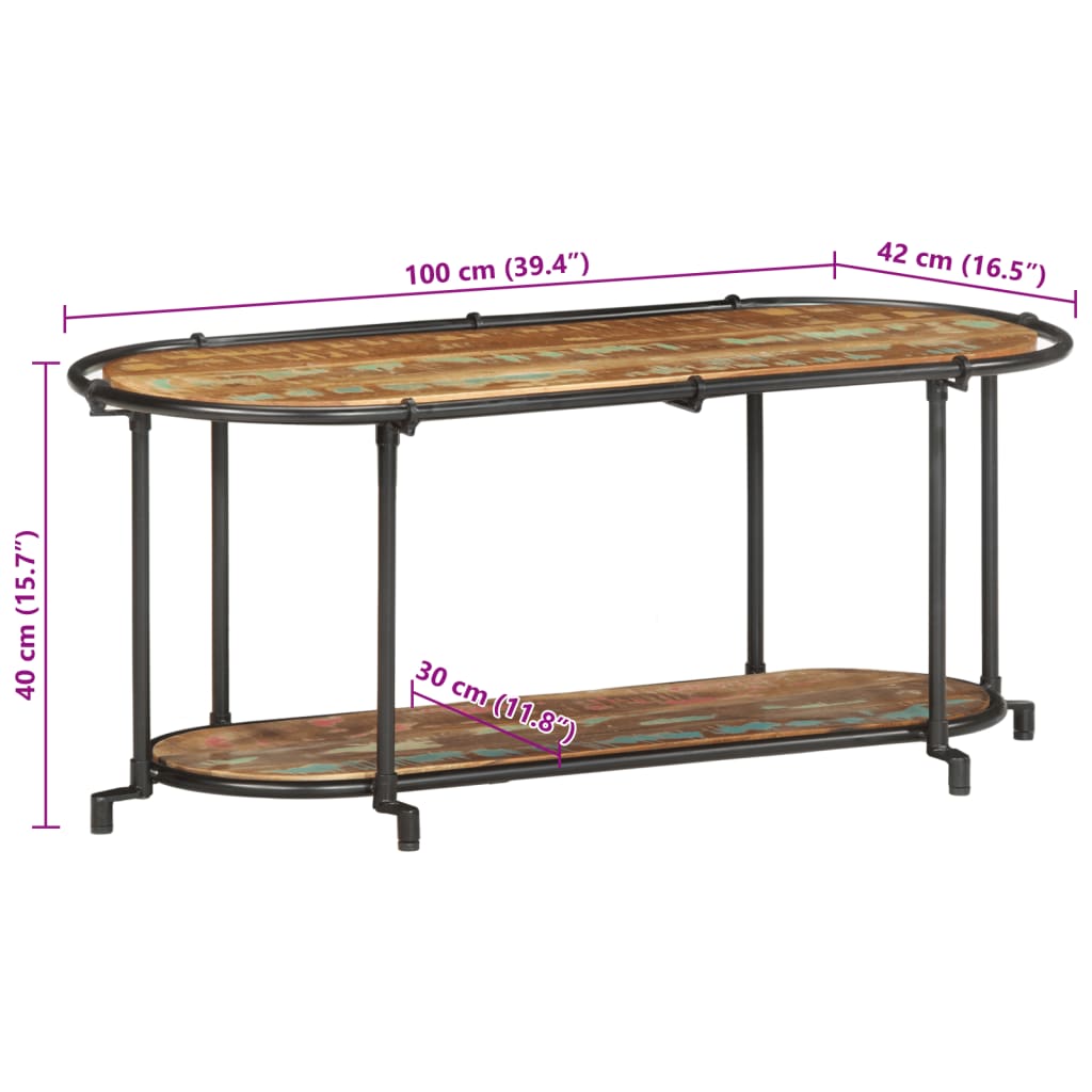 Meuble TV 100x42x40 cm Bois massif de récupération - XIOS