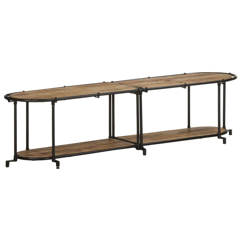 Meuble TV 160x42x40 cm bois massif de manguier brut - XIOS
