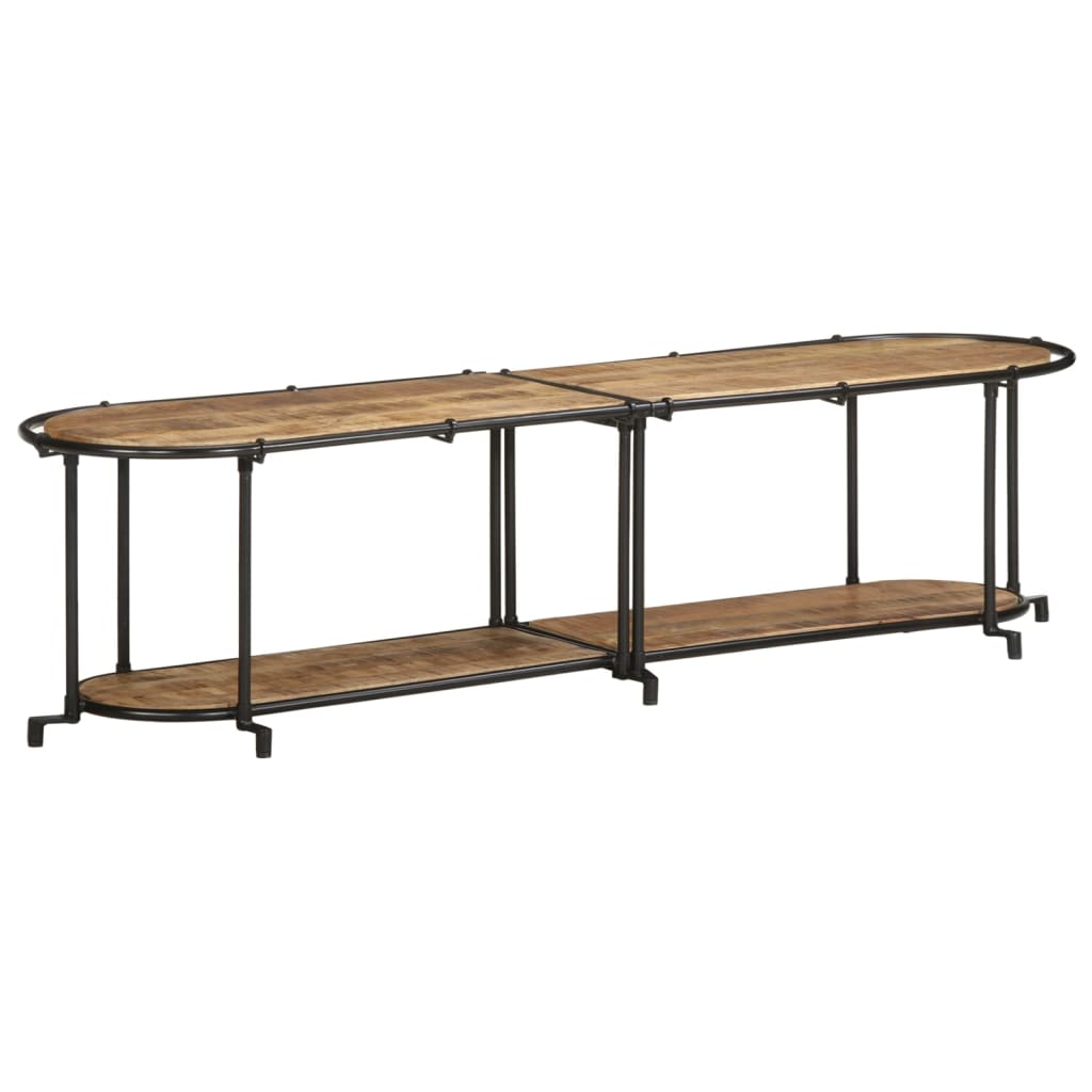 Meuble TV 160x42x40 cm bois massif de manguier brut - XIOS