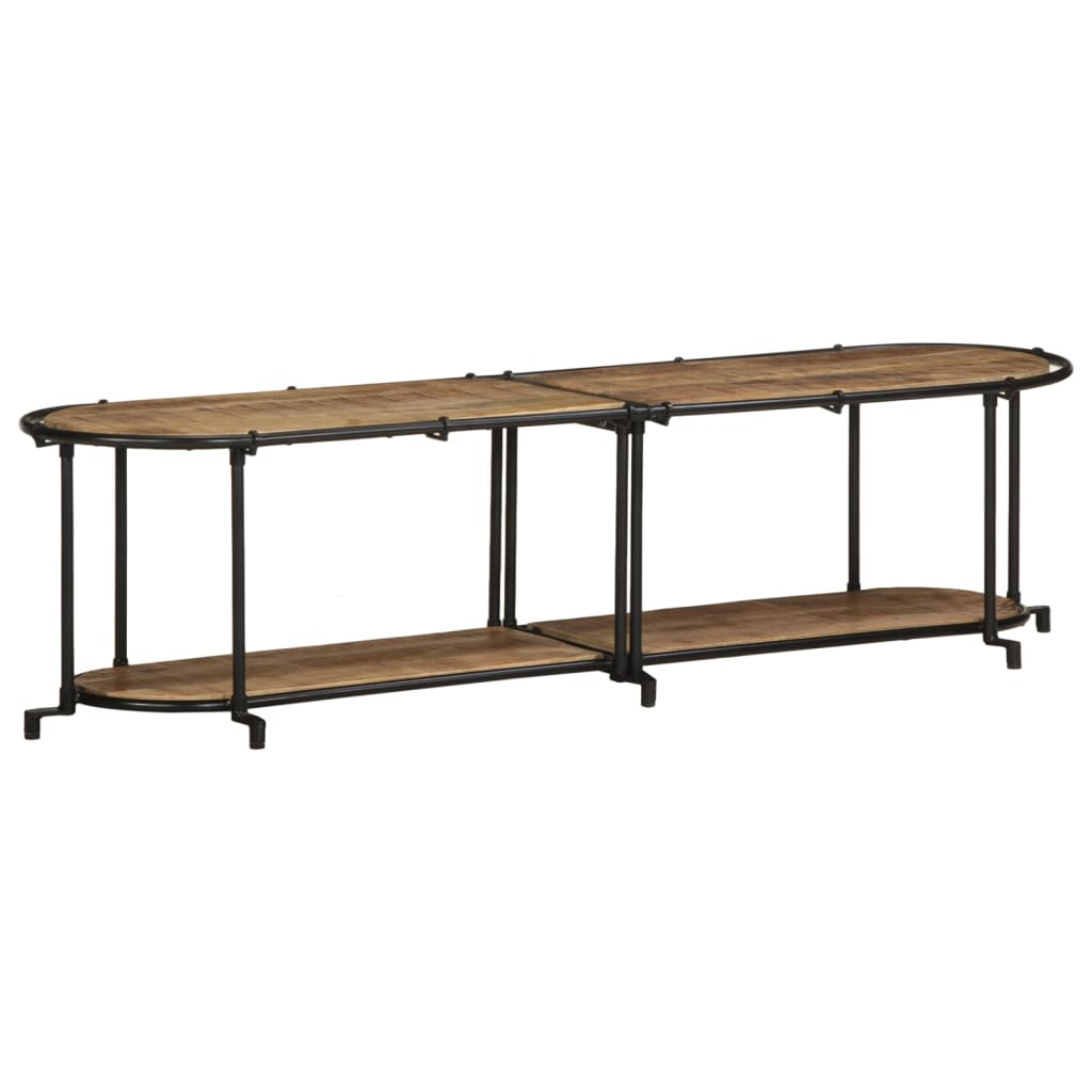 Meuble TV 160x42x40 cm bois massif de manguier brut - XIOS