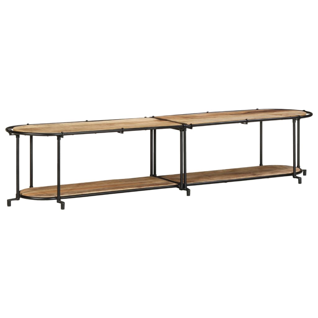 Meuble TV 200x42x40 cm bois massif de manguier brut - XIOS