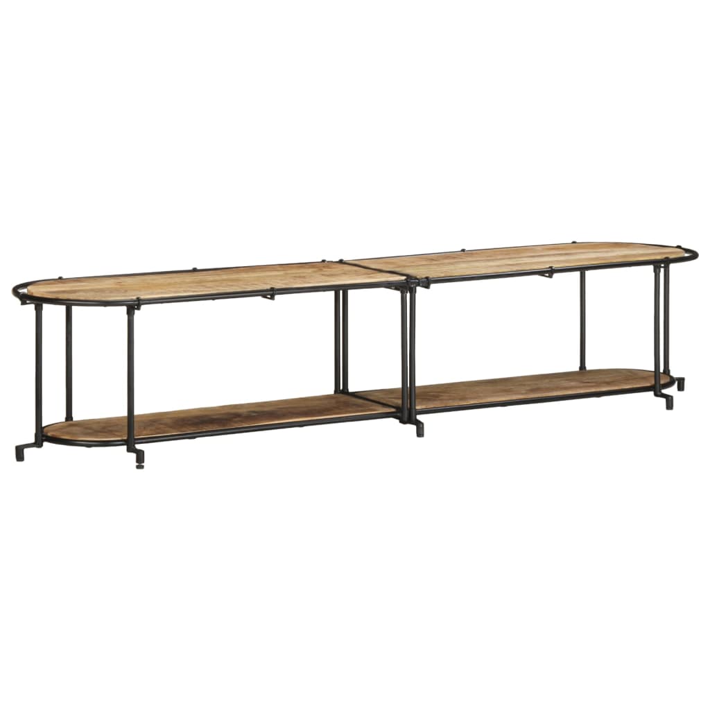 Meuble TV 200x42x40 cm bois massif de manguier brut - XIOS