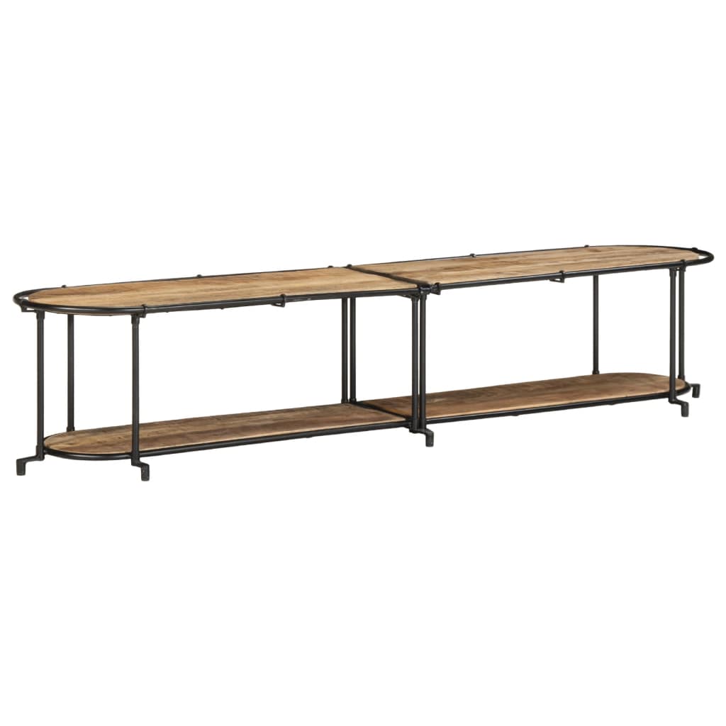 Meuble TV 200x42x40 cm bois massif de manguier brut - XIOS