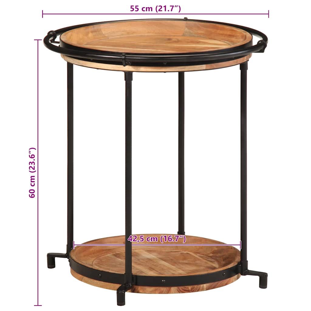 Table d'appoint Ø55x60 cm bois massif d'acacia - XIOS