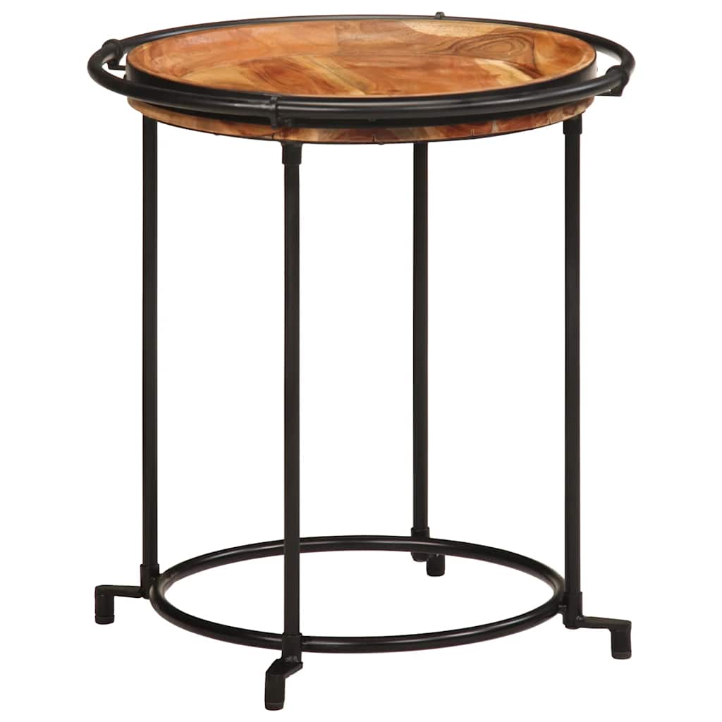 Ensemble de table d'appoint 2 pcs bois massif d'acacia - XIOS