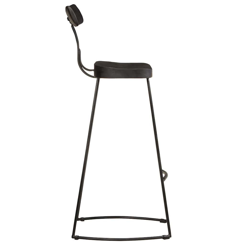 Tabourets de bar lot de 2 noir 49x43x103cm bois manguier massif - XIOS