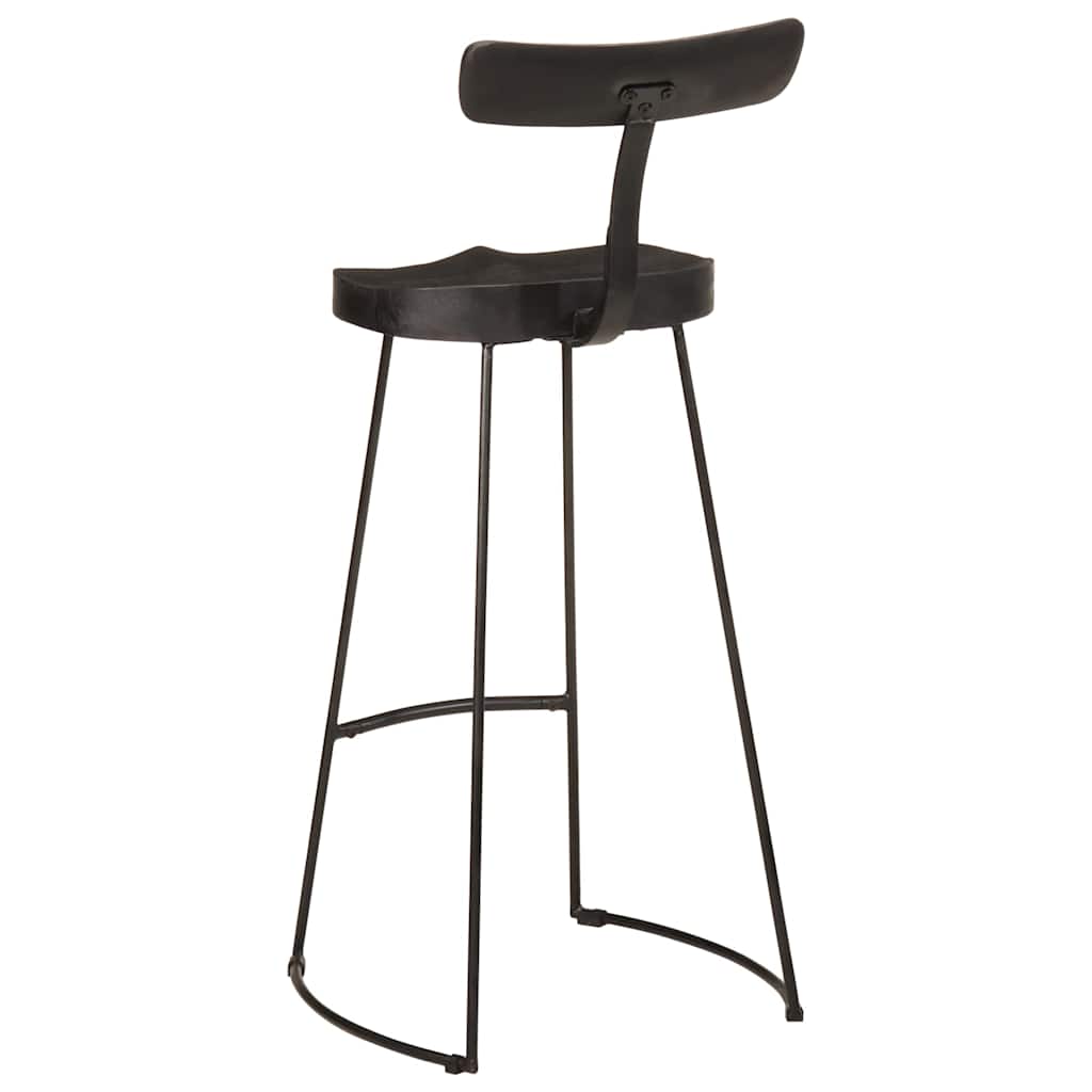 Tabourets de bar lot de 2 noir 49x43x103cm bois manguier massif - XIOS