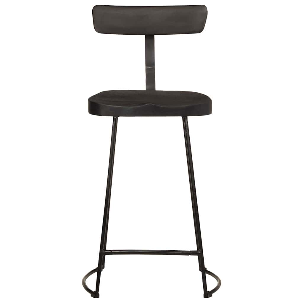 Tabourets de bar lot de 2 noir 49x43x88 cm bois manguier massif - XIOS