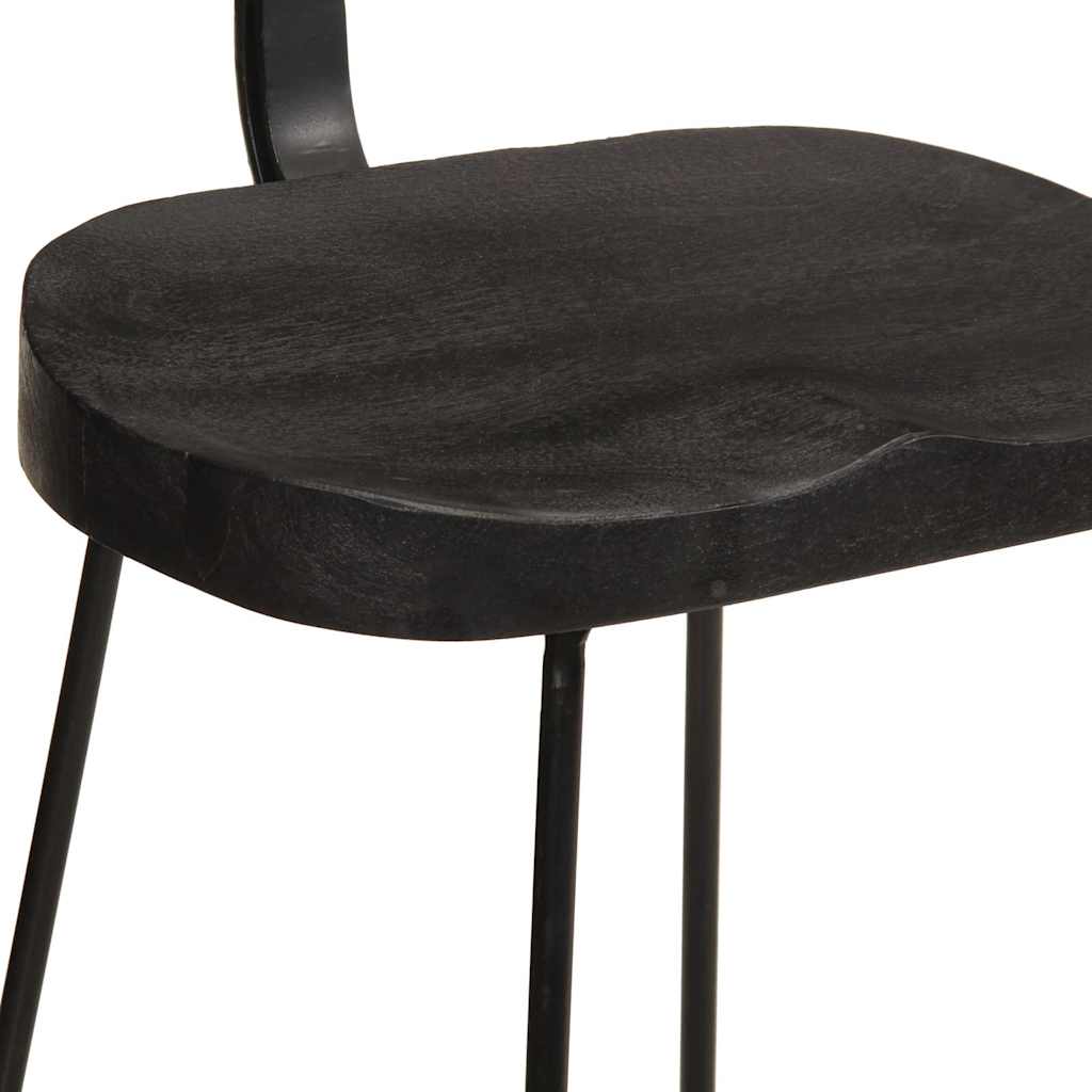 Tabourets de bar lot de 2 noir 49x43x88 cm bois manguier massif - XIOS