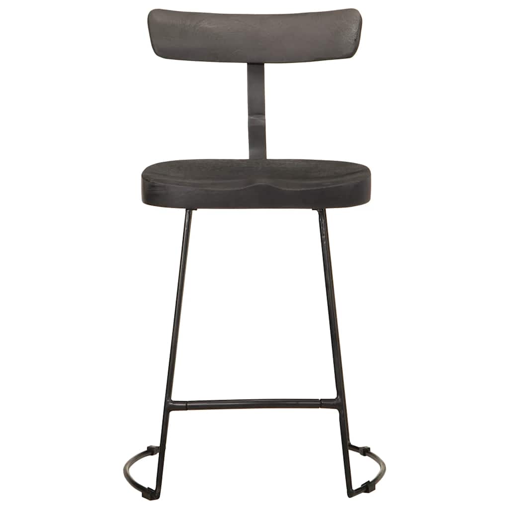 Tabourets de bar lot de 2 noir 49x43x79 cm bois manguier massif - XIOS