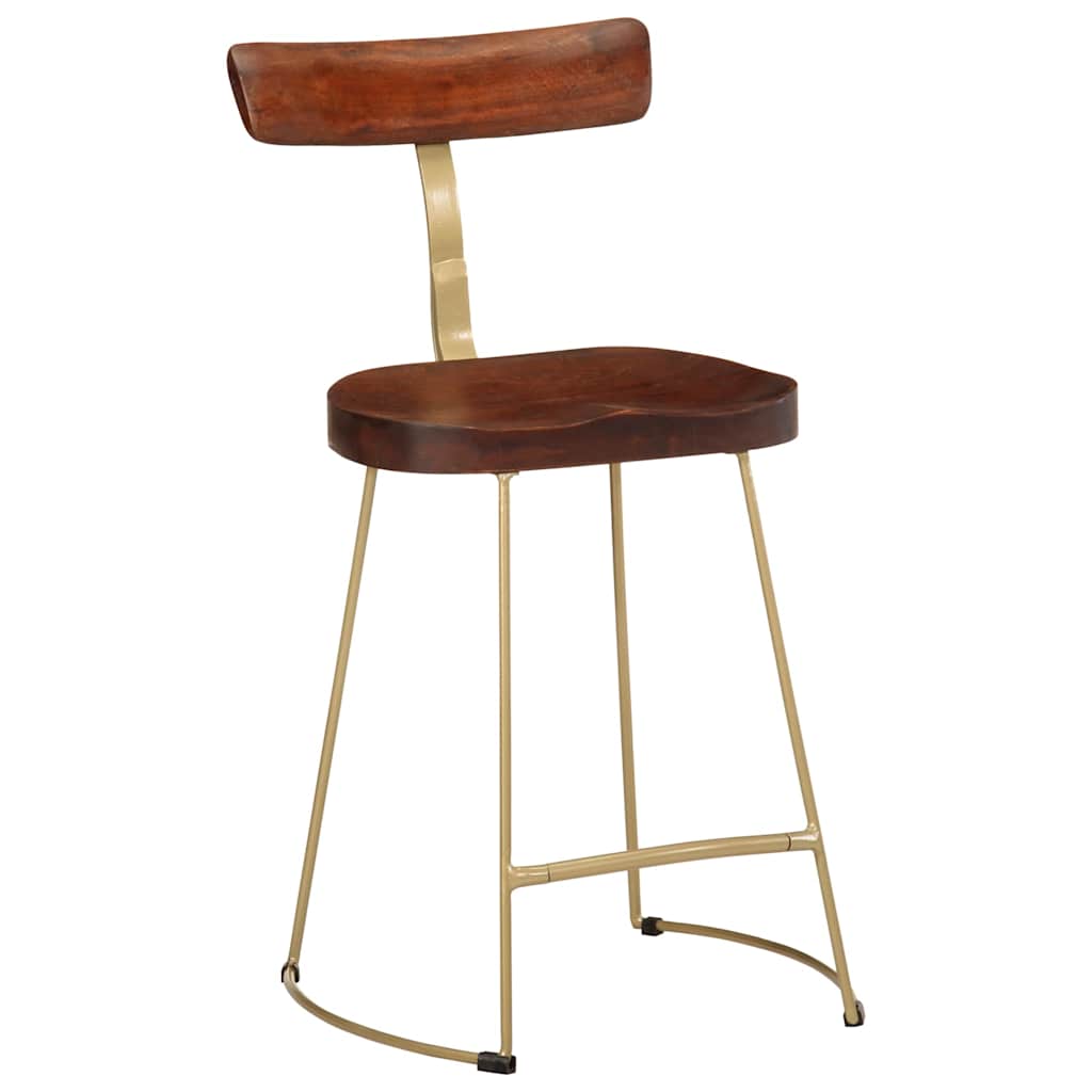 Tabourets de bar lot de 2 49x43x79 cm bois de manguier massif - XIOS