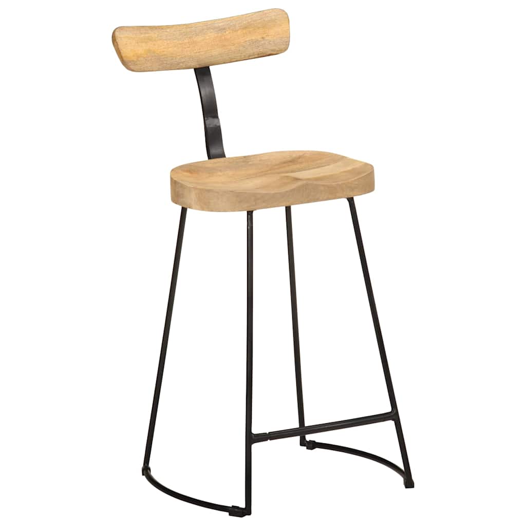 Tabourets de bar lot de 2 49x43x88 cm bois de manguier massif - XIOS