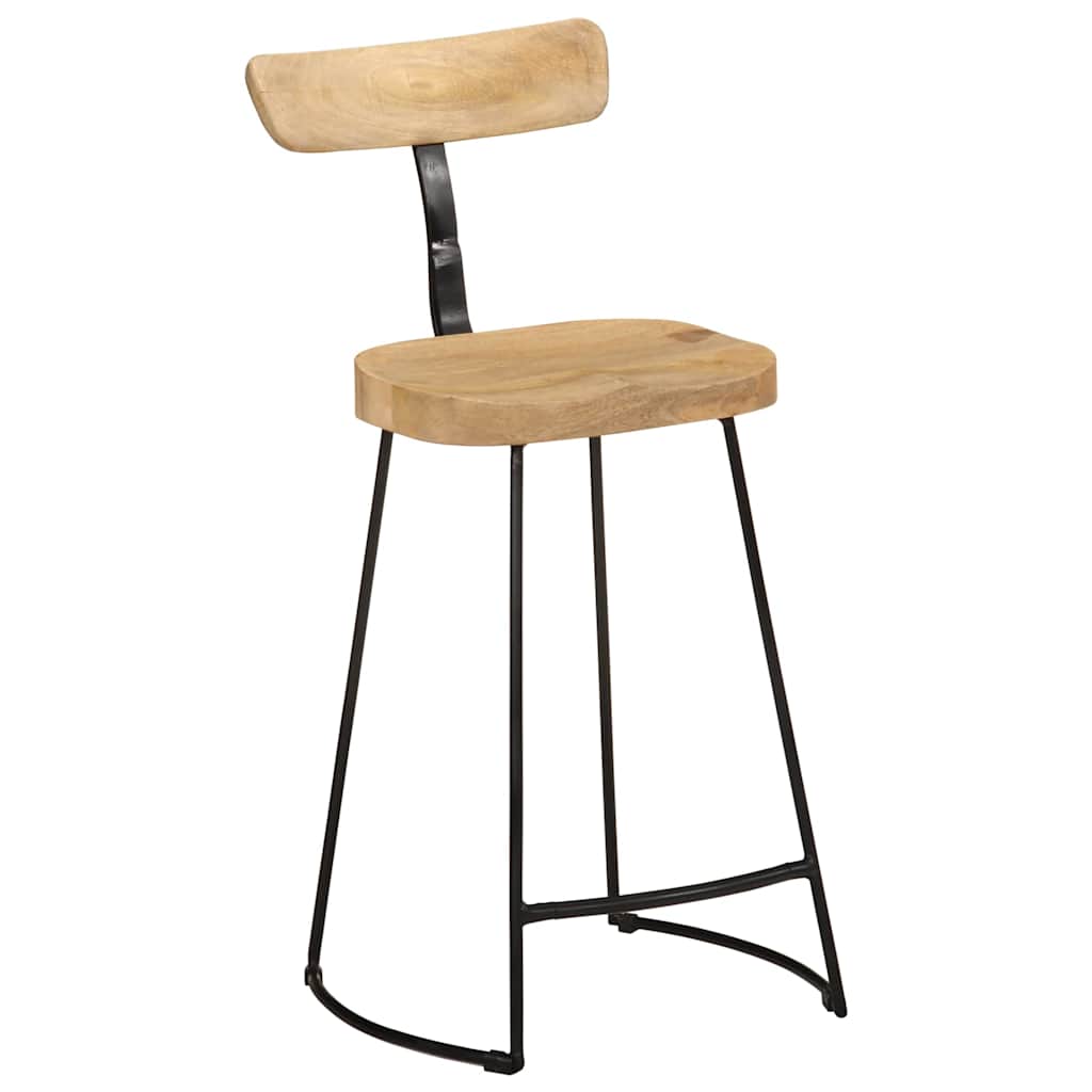 Tabourets de bar lot de 2 49x43x88 cm bois de manguier massif - XIOS