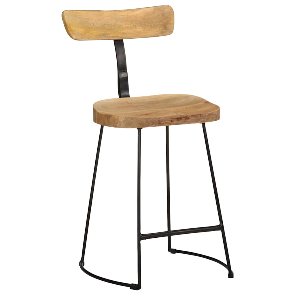 Tabourets de bar lot de 2 49x43x79 cm bois de manguier massif - XIOS