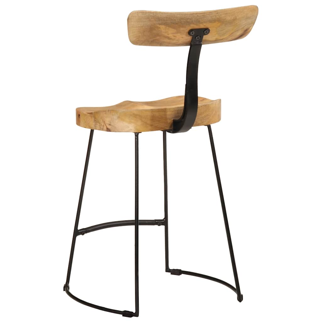 Tabourets de bar lot de 2 49x43x79 cm bois de manguier massif - XIOS