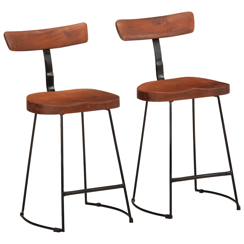 Tabourets de bar lot de 2 49x43x79 cm bois de manguier massif - XIOS