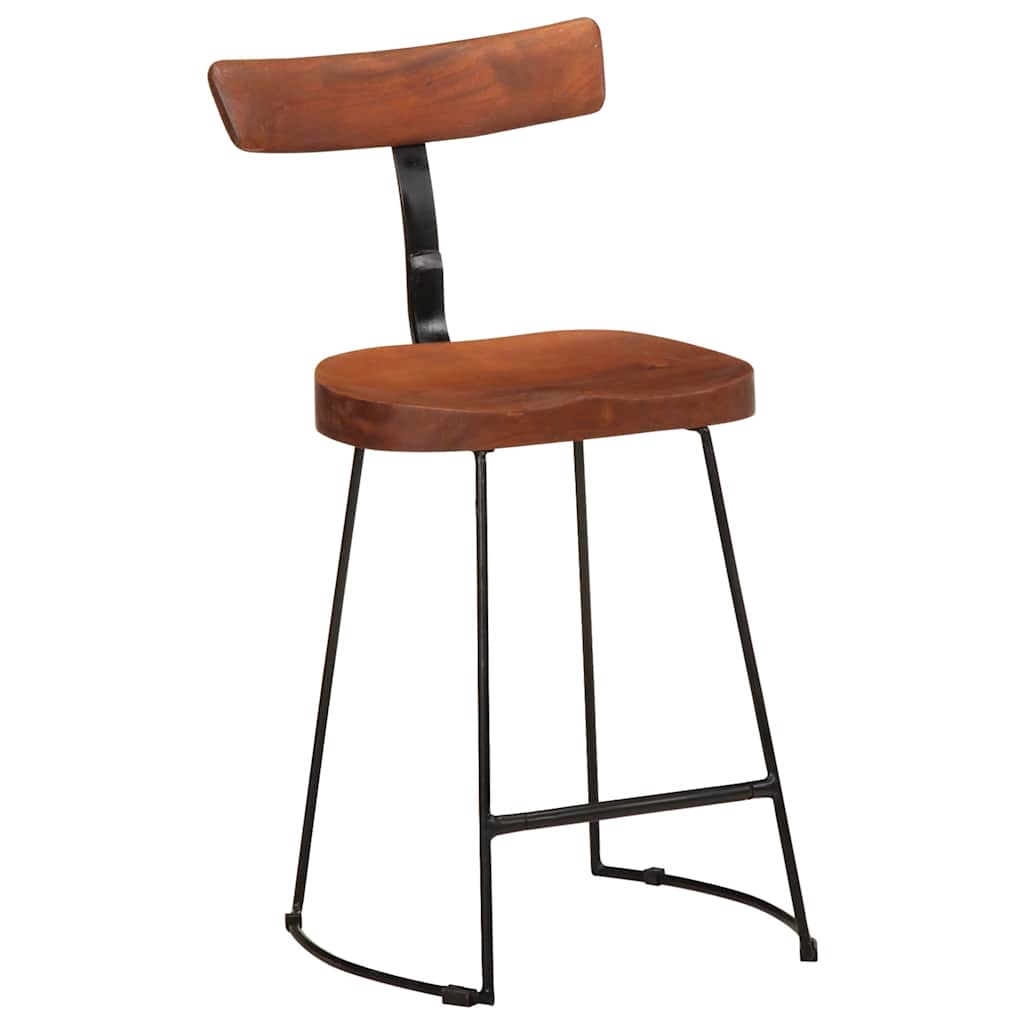 Tabourets de bar lot de 2 49x43x79 cm bois de manguier massif - XIOS