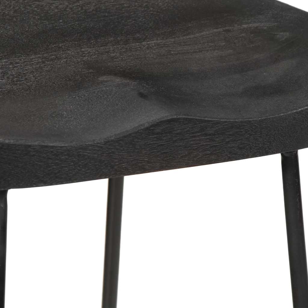 Tabourets de bar lot de 2 noir 45x40x78 cm bois manguier massif - XIOS