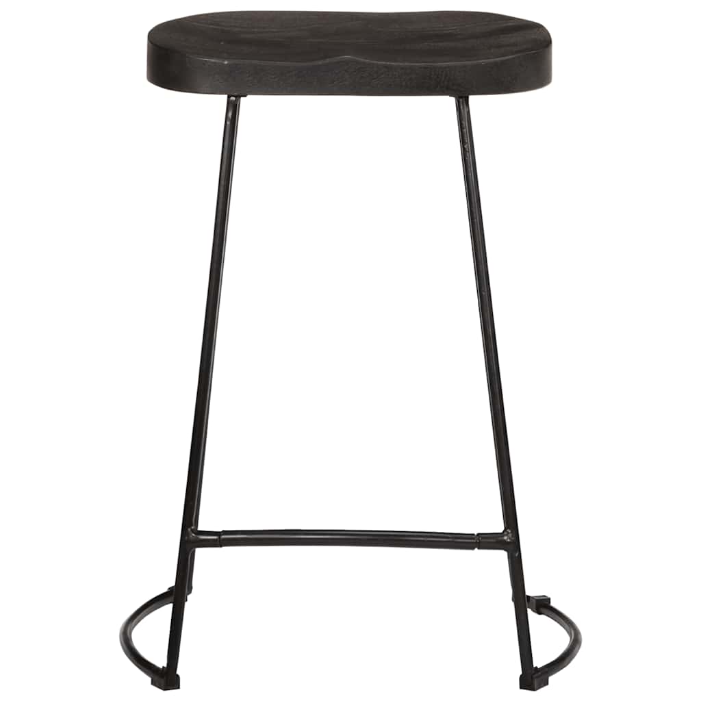 Tabourets de bar lot de 2 noir 45x40x62 cm bois manguier massif - XIOS