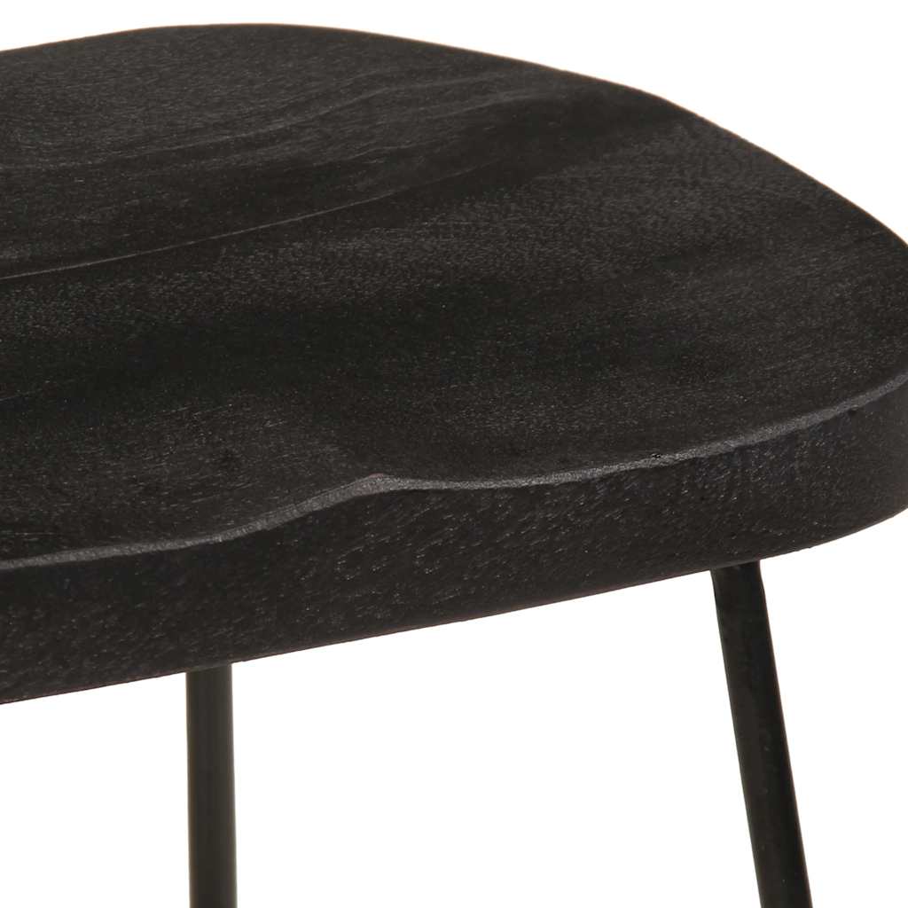 Tabourets de bar lot de 2 noir 45x40x62 cm bois manguier massif - XIOS